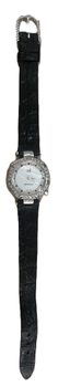 MONTRE-BRACELET DE DAME VINTAGE GMT HEPTAGONE OR GRIS 18K SAPHIRS ET DIAMANTS, ANNEES 1990