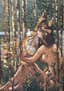 SYMBOLIST SCHOOL, EARLY 1900S
Muse with harp and couple with greyhounds