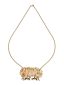 CHAÎNE EN OR 18K AVEC PENDENTIF EN OR 14K EN CORAIL PEAU D'ANGE SERTI DE DIAMANTS