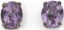 PAIRE DE PUCES D’OREILLES EN ARGENT ET AMÉTHYSTES ET FERMOIRS EN OR 14K