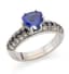 BAGUE EN OR GRIS 18K, SAPHIRS, DIAMANTS ET TANZANITE