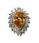 PLATINUM FANCY DEEP BROWN-YELLOW DIAMOND AND DIAMOND RING (GIA CERTIFICATE)