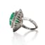 PLATINUM, DIAMOND AND EMERALD RING