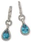 18K WHITE GOLD, DIAMOND AND ZIRCON PENDANT EARRINGS