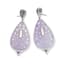 18K WHITE GOLD, PURPLE JADE, PURPLE SAPPHIRE, DIAMOND PENDANT EARRINGS