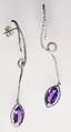 Pair of earrings
Long amethyst earrings. Set with diamonds