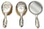 [FROM THE ESTATE OF ELIZAVETA DEMIDOVA-OBOLENSKAYA]
STERLING SILVER DRESSING TABLE SET COMPRISING TWO BRUSHES AND A MIRROR
Including Mark of William Comyns, London, 1896-1900