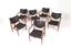 FINN JUHL (1912 - 1989)
Set of six wooden armchairs with brown leather upholstey