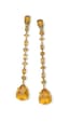 18K YELLOW GOLD, DIAMOND AND YELLOW TOPAZ PENDANT EARRINGS