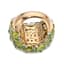 18K YELLOW GOLD, EMERALD, PERIDOT COCKTAIL RING