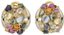 18K YELLOW GOLD CITRINE, PERIDOT, AMETHYST, TOURMALINE EARCLIPS