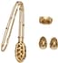 MAGERIT 'HONEYCOMB AND FLOWERS'
SET OF 18K YELLOW GOLD, DIAMOND, CITRINE AND ONYX NECKLACE, EARCLIPS AND RING