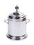 AN ITALIAN SILVER ICE BASKET WITH COVER
AND PLASTIC LINER
D. 21 cm, H. 27 cm (with lid)