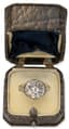 14K YELLOW GOLD RING WITH DIAMOND, 19TH CENTURY