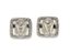 BOUCLES D’OREILLES À CLIP EN OR GRIS 18K, DIAMANTS ET CRISTAUX DÉPOLIS