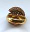 (Δ) DIAMOND, SAPPHIRE, GOLD AND SILVER MOUSE WITH CHEESE RING