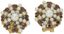 BOUCLES D’OREILLES À CLIP VINTAGE EN OR JAUNE 18K PERLES, SAPHIRS ET RUBIES, ANNÉES 1980