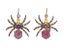 [SANS RESERVE]
‘ARAIGNEE’ BOUCLES D’OREILLES EN ARGENT DORE DIAMANTS, AMETHYSTES, SPINELLES ET RUBIS