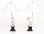 PAIR OF SILVER-PLATED METAL LAMPS WITH DANCING PUTTI