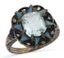 ENSEMBLE BAGUE EN ARGENT DIAMANTS PIERRES BLEUES ET PENDENTIF EN ARGENT STERLING ET AQUAMARINE