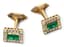 18K YELLOW GOLD, DIAMOND AND EMERALD CUFFLINKS