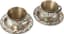PAIR OF SOVIET SILVER AND CLOISONNE ENAMEL COFFEE CUPS AND SAUCERS
Leningrad jewellery-watch factory, 1967
