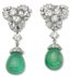 PAIRE DE BOUCLES D'OREILLES PENDANTES EN OR GRIS, DIAMANTS ET EMEURAUDES DE COLOMBIE (AVEC CERTIFICAT)