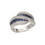 14K WHITE GOLD DIAMOND AND SAPPHIRE RING