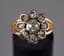FLOWER WHITE GOLD RING WITH DIAMONDS, CIRCA 1960s