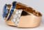 TANK RING 18K ROSE GOLD, DIAMOND, SAPPHIRE