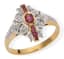 18K YELLOW GOLD, DIAMOND AND RUBY RING