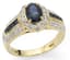 14K YELLOW GOLD, DIAMOND AND SAPPHIRE RING