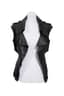 CHANEL BY KARL LAGERFELD
Black leather sleeveless jacket with cropped back