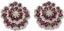 BOUCLES D’OREILLES EN OR GRIS 14K, DIAMANTS ET RUBIS