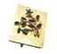 YELLOW GOLD BROOCH WITH ENAMEL FLORAL
MOTIF.