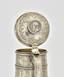 A Beer mug with lid, made in the Russian style and decorated with a coin ‘1 ruble’ with the profile of