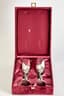 PAIR OF SOLID SILVER CHAMPAGNE FLUTES, ENGRAVED STEM AND GILDED INTERIOR