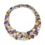 AMETHYSTS, AQUAMARINES, CITRINES AnD sIlVeR NECKLACE