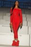 BALMAIN PARIS
Off-shoulder ribbed-knit midi dress, Spring-Summer 2022