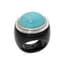 18K WHITE GOLD, ONYX, TURQUOISE RING