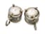 PAIR OF RUSSIAN PARCEL-GILT SILVER AND NIELLO GLASS HOLDERS