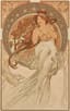 ALPHONSE MUCHA (1860-1939)
Lot of four lithographs- series 'Les Arts': Poetry, Dance, Painting, and Music