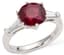 18K WHITE GOLD, RUBY, DIAMOND RING (WITH CERTIFICATE)