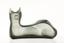CLAUDE L'HOSTE (1929-2009) FOR DAUM
Grey pate de verre seated cat