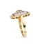 RING 18K YELLOW GOLD, DIAMOND, RUBY