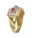 18K YELLOW GOLD AND COLOURED GEMSTONES RING