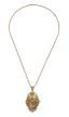 CHAÎNE ANCIENNE EN OR JAUNE 18K AVEC PENDENTIF/BROCHE AJOURÉE, 19EME SIECLE
