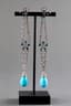 DIAMOND, TOURQUOISE, AND WHITE GOLD EARCLIPS