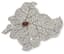 ‘LEAF’ 18K WHITE GOLD AND PALLADIUM, DIAMOND, RUBY BROOCH