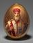 PORCELAIN EASTER EGG 'SAINT BISHOP SPYRIDON OF TRIMYTHOUS'
IMPERIAL PORCELAIN MANUFACTORY, St Petersburg, the second half of the 19th century